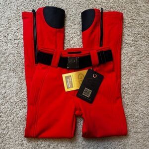 Goldbergh Pippa Ski Pants Waterproof Red Flame Black NWT US 4 Snow Pants